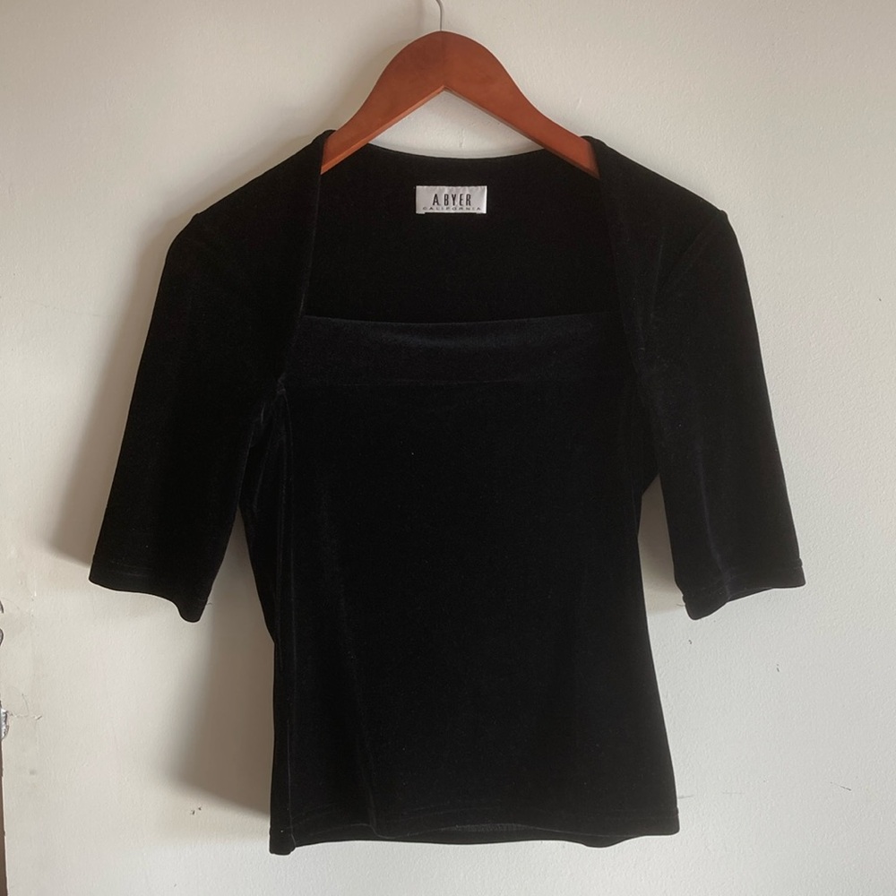 A. Byer Black Fitted 3/4 Sleeve Blouse